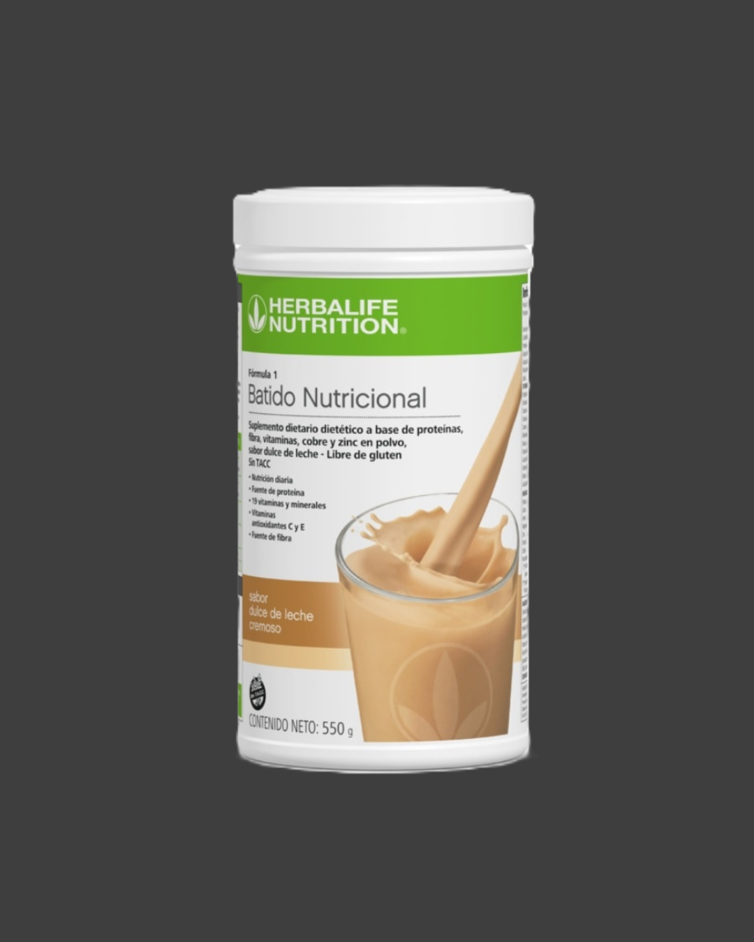 Batido formula 1 dulce de leche